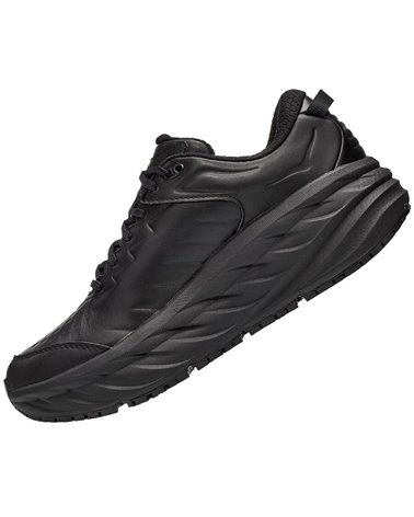 Hoka One One Bondi SR Men's Waterproof Shoes, Black/Black (Leather)
