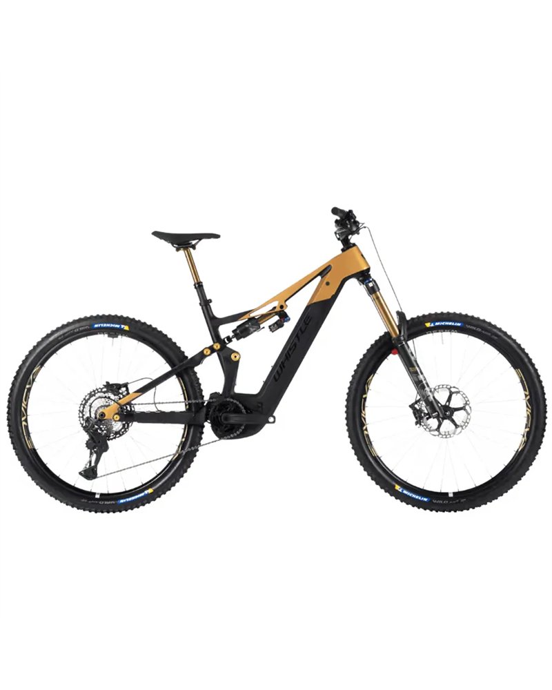 Atala Whistle e-MTB B-Rush C12.6 Shimano XT Di2 12V Bosch CX 800Wh, Nero/Oro