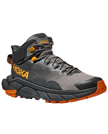 Hoka One One Trail Code GTX Gore-Tex Men's Waterproof Hiking Boots, Castlerock/Persimmon Orange