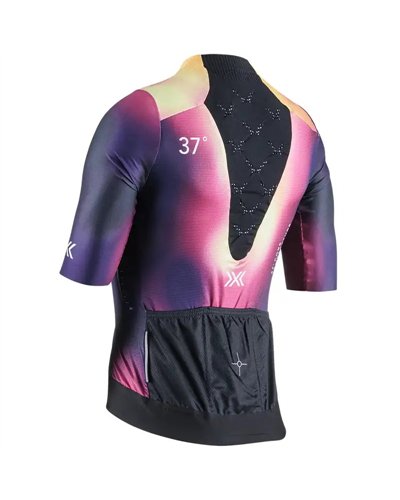 X-Bionic Corefusion Aero Men's Cycling Full Zip Short Sleeve Shirt, Heatmap