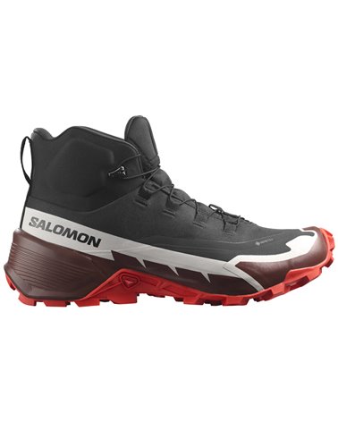 Salomon Cross Hike 2 Mid GTX Gore-Tex Men's Trekking Boots, Black/Bitter Chocolate/Fiery Red