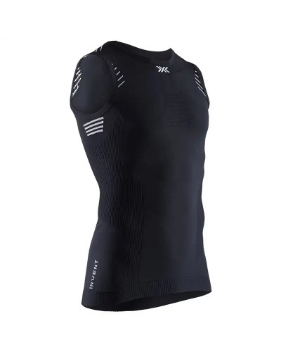 X-Bionic Invent 4.0 Light Singlet Men's Multisport Sleeveless Tee, Opal Black/Arctic White