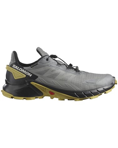Salomon Supercross 4 GTX Gore-Tex Men's Trail Running Shoes, Pewter/Black/Cress Green