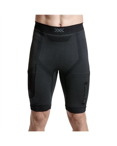 X-Bionic Xceed Run Short Tights Uomo, X Black/Rhino Grey
