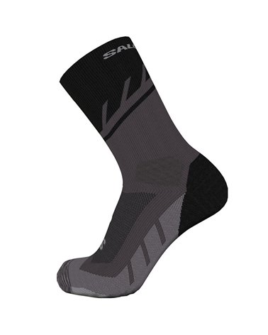 Salomon Speedcross Crew Trail Running Socks, Black/Magnet/Quarry