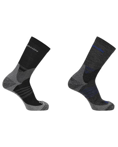 Salomon X Ultra Access Crew Outdoor Socks, Anthracite/Black ( 2 Pair Pack)