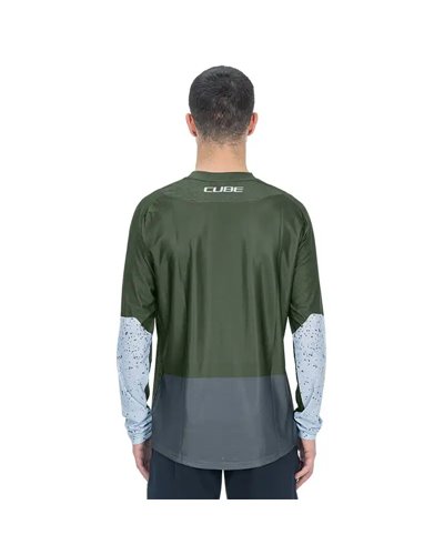 Cube Vertex Men's Cycling Long Sleeves Jersey, Olive/Grey