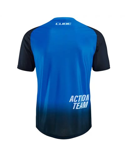 Cube Vertex Action Team Maglia Maniche Corte Uomo, Nero/Blu