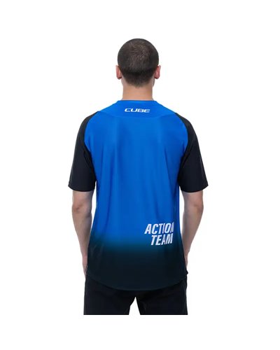 Cube Vertex Action Team Maglia Maniche Corte Uomo, Nero/Blu