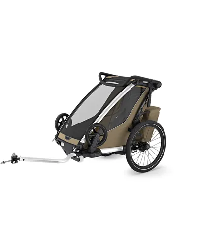 Thule Bike Trailer for Kids Chariot Cross 2 - 1 Seat, Faded Khaki