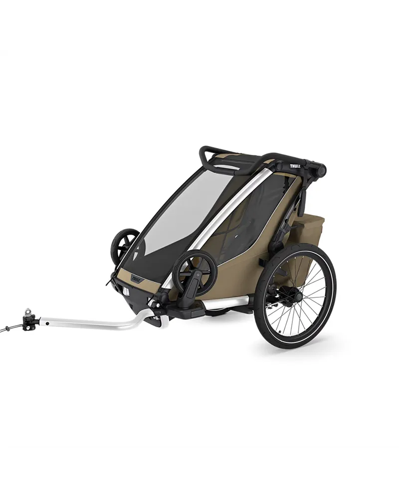 Thule Bike Trailer for Kids Chariot Cross 2 - 1 Seat, Faded Khaki