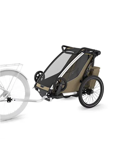 Thule Bike Trailer for Kids Chariot Cross 2 - 1 Seat, Faded Khaki