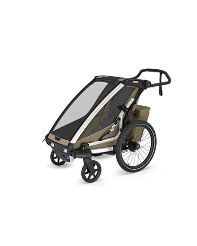 Thule Bike Trailer for Kids Chariot Cross 2 - 1 Seat, Faded Khaki