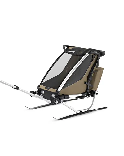 Thule Bike Trailer for Kids Chariot Cross 2 - 1 Seat, Faded Khaki