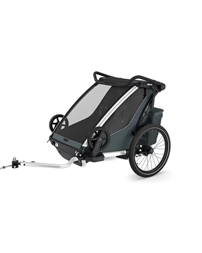Thule Bike Trailer for Kids Chariot Cross 2 - 2 Seat, Dark Slate
