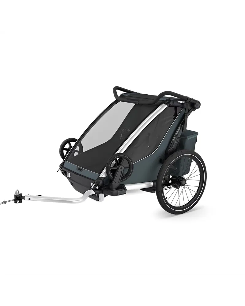 Thule Bike Trailer for Kids Chariot Cross 2 - 2 Seat, Dark Slate