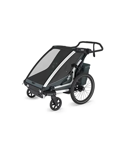 Thule Bike Trailer for Kids Chariot Cross 2 - 2 Seat, Dark Slate