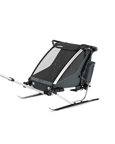 Thule Bike Trailer for Kids Chariot Cross 2 - 2 Seat, Dark Slate