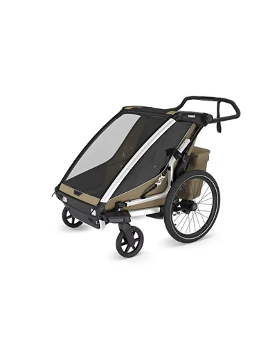 Thule Bike Trailer for Kids Chariot Cross 2 - 2 Seat, Faded Khaki