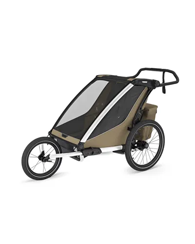Thule Bike Trailer for Kids Chariot Cross 2 - 2 Seat, Faded Khaki