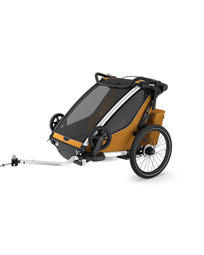 Thule Bike Trailer for Kids Chariot Sport 2 - 2 Seat, Natural Gold