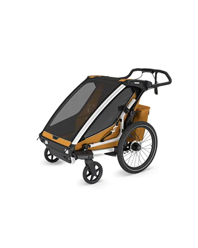 Thule Bike Trailer for Kids Chariot Sport 2 - 2 Seat, Natural Gold