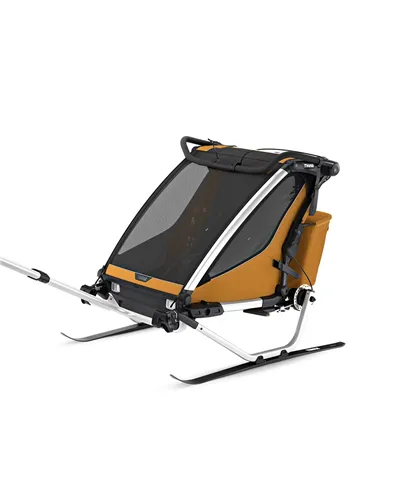 Thule Bike Trailer for Kids Chariot Sport 2 - 2 Seat, Natural Gold