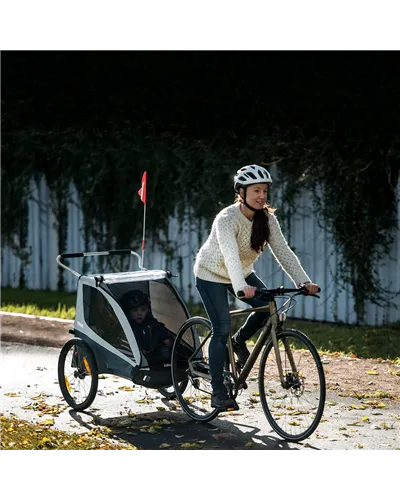 Thule Bike Trailer for Kids Coaster XT - 2 Seat, Blue