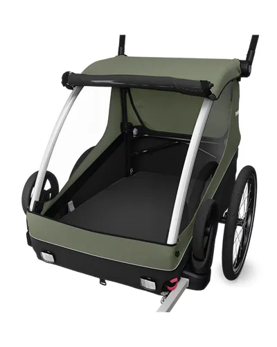 Thule Bike Trailer for Kids, Dog Courier - 2 Seat, Vintage Green