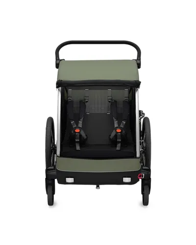 Thule Bike Trailer for Kids, Dog Courier - 2 Seat, Vintage Green