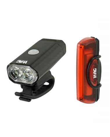 WAG Kit Front + Rear Lights Adventure, Front 400 Lumen, Rear - 16 Cob LED Charging Via USB