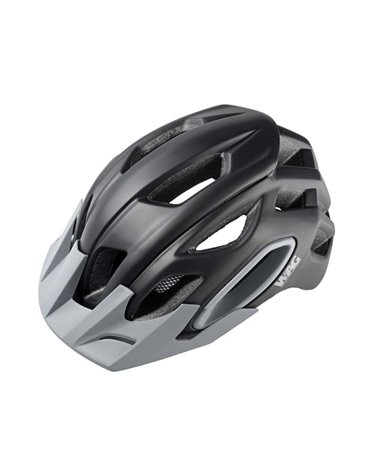 Wag MTB Helmet For Adult Oak, In-Mould , Size L. Black/Grey Color. Black Spare Visor Included.