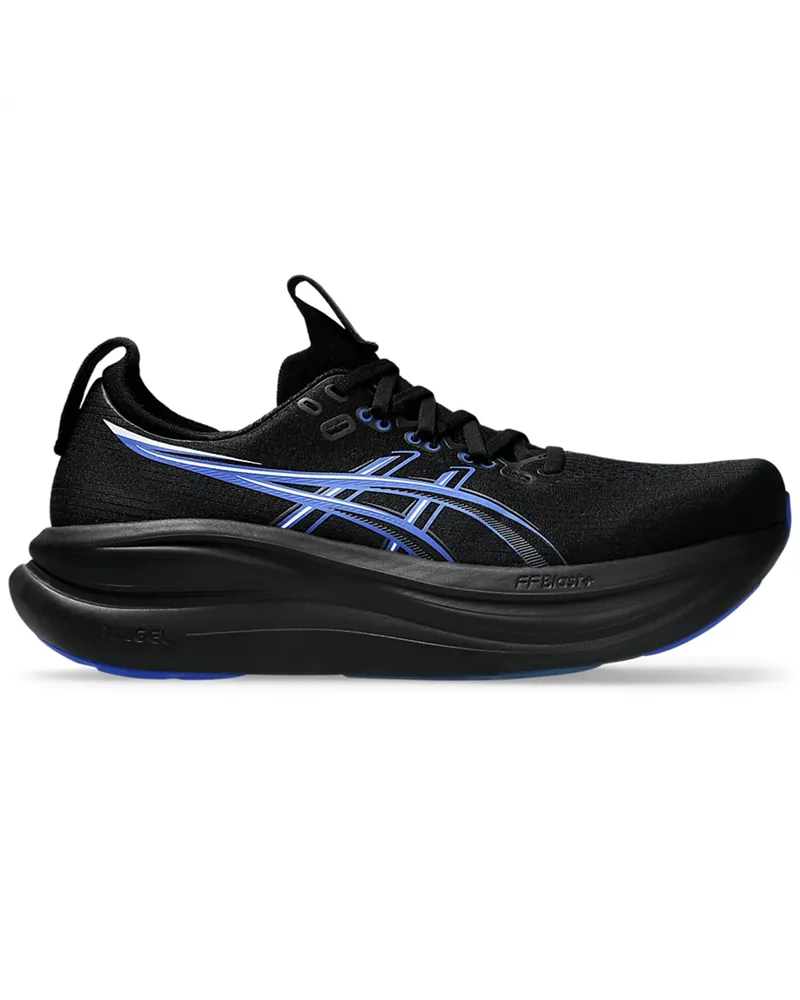 Asics Gel-Nimbus 27 Scarpe Running Uomo, Black/Neon Blue
