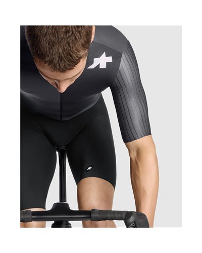Assos Equipe RS S11 Men's Short Sleeve Full Zip Cycling Jersey, Precision Graphite