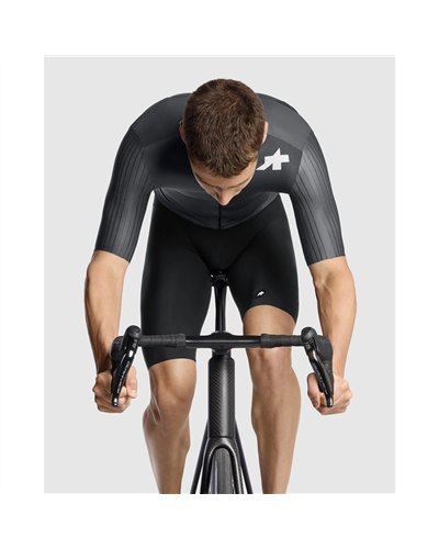 Assos Equipe RS S11 Men's Short Sleeve Full Zip Cycling Jersey, Precision Graphite