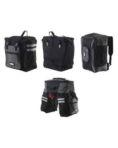 Wag Rear Pannier Bag Traveller Deluxe Divisible Into 3 Parts. Rain Cover Included.