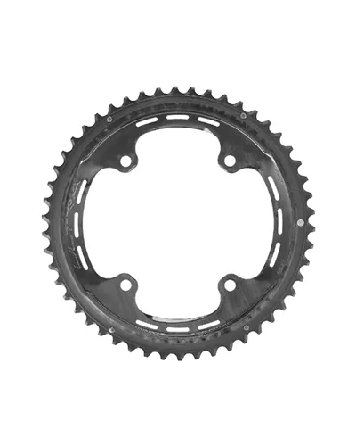 Campagnolo Ultra Carbon Chainring For Super Record Wireless - BCD 121 Asymmetric 4-Bolt - 2X13S - 50 T (X34), Black