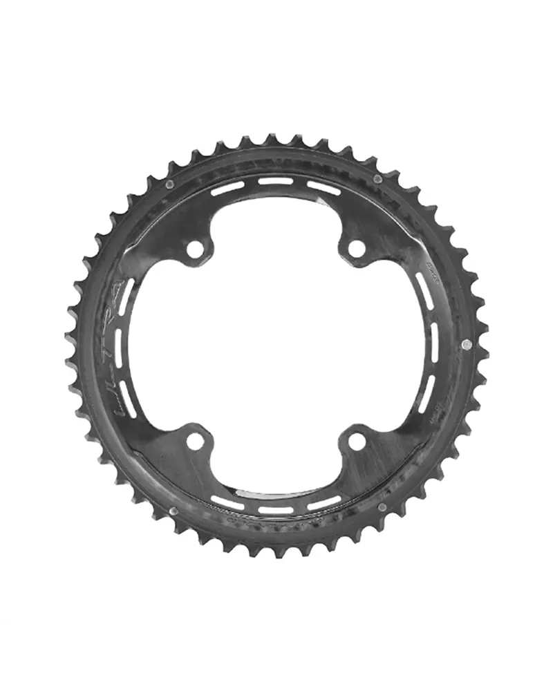 Campagnolo Ultra Carbon Chainring For Super Record Wireless - BCD 121 Asymmetric 4-Bolt - 2X13S - 50 T (X34), Black