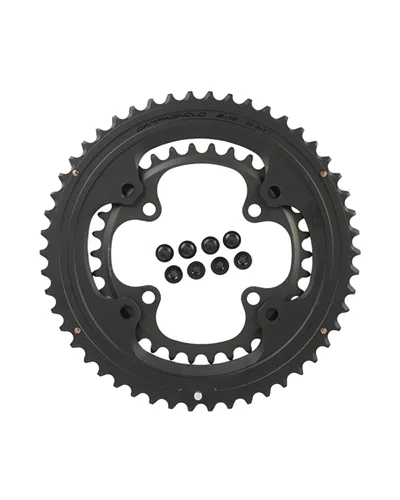 Campagnolo Kit Ultra Carbon Chainrings For Super Record Wireless - BCD 121 Asymmetric 4-Bolt - 2X13S - 50+34 T Black