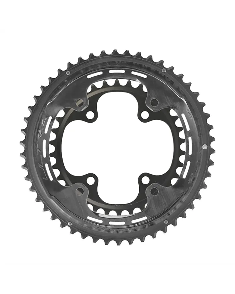 Campagnolo Kit Ultra Carbon Chainrings For Super Record Wireless - BCD 121 Asymmetric 4-Bolt - 2X13S - 50+34 T Black