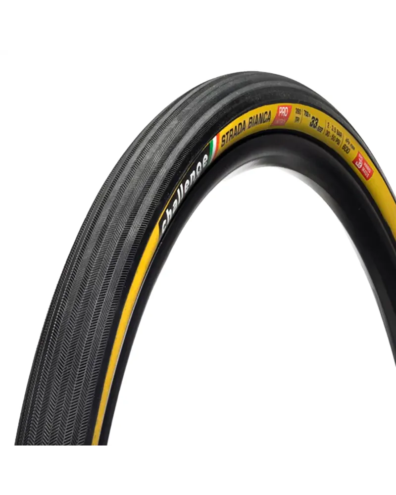 Challenge Copertone Handmade Strada Bianca Pro - 700X33, Smartplus, 260 TPI, Nero/Para