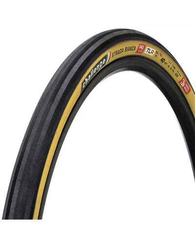 Challenge Handmade Tyre TLR Strada Bianca Pro - 700X40, Smartplus,260 TPI, TLR, Tan