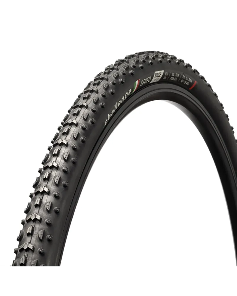 Challenge Copertone Vulcanizzato Grifo Race Ciclocross - 700X33, 120TPI, Nylon,Nero