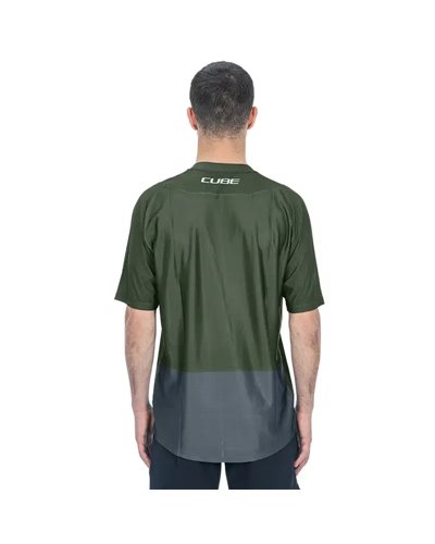 Cube Vertex Men's Cycling Short Sleeves Jersey, Olive/Grey