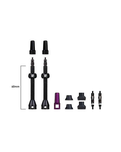 Dynamic Bike Care Pair of Tubeless Valves Barkeeper - 60 mm, Black