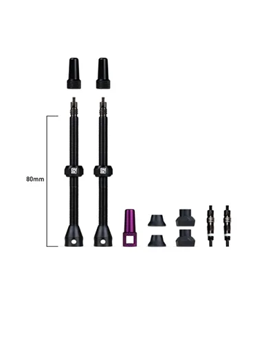 Dynamic Bike Care Pair of Tubeless Valves Barkeeper - 80 mm, Black
