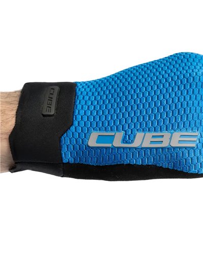 Cube Gravity Action Team Long Finger MTB Gloves, Blue