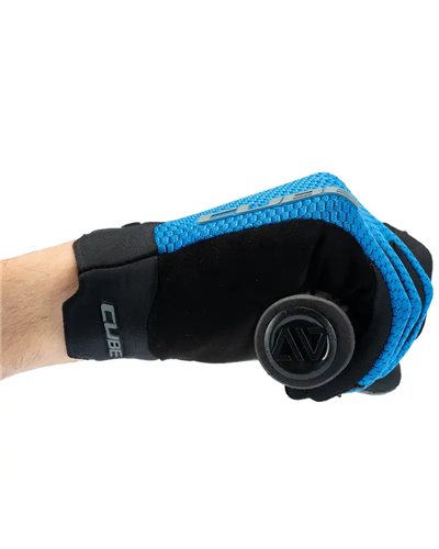 Cube Gravity Action Team Long Finger MTB Gloves, Blue