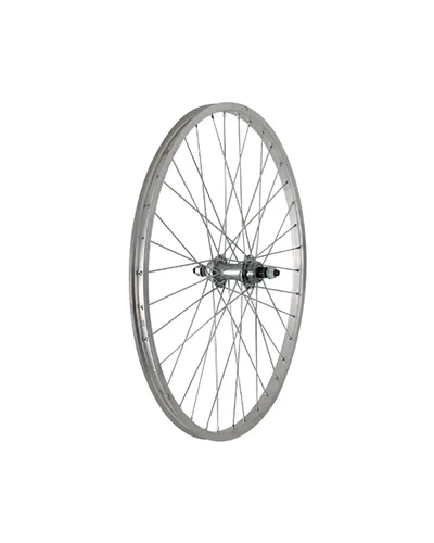 Easy Ruota Posteriore a Filetto 1V 24X 1 3/8 - Perno 3/8, Sfere, Mozzo Acciaio 1V, Cerchio Alu (Dadi non Inclusi)