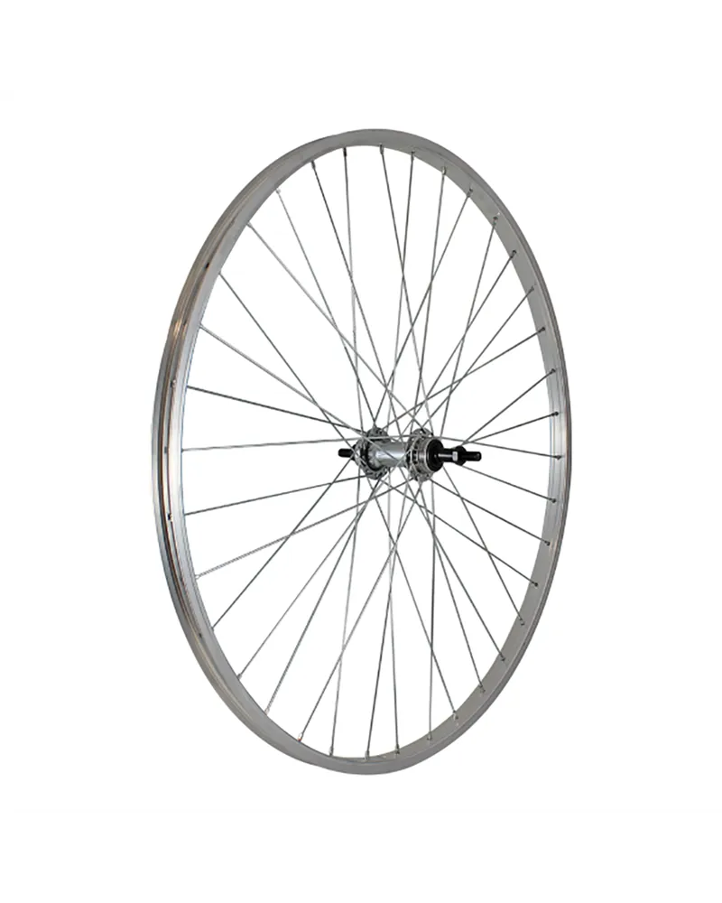 Easy Ruota Posteriore a Filetto City 28X5/8 - Perno 3/8, Sfere, Mozzo Acciaio 7/8 V, Cerchio Alu (Dadi non Inclusi)